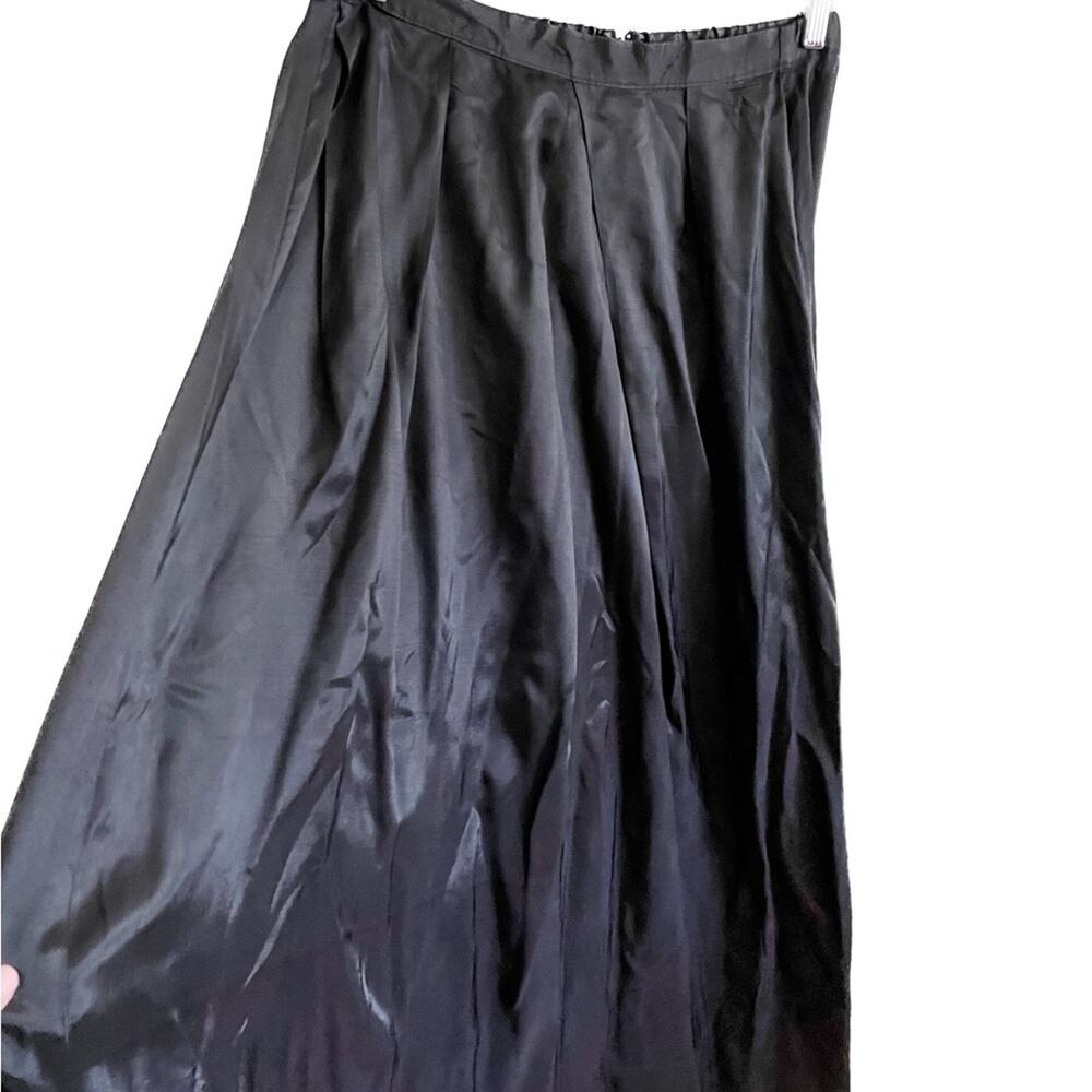 Vintage Betsys Black Taffeta Maxi Skirt Pleated Dramatic Formal Evening size M - Picture 6 of 11